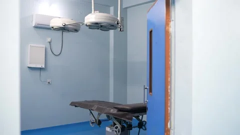 Empty surgery room with operating table and modern equipment in a pakistani Stock Footage 325958586