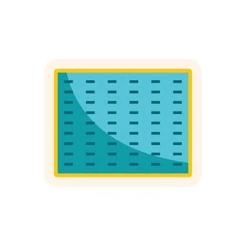 Empty swimming pool with clear turquoise water and yellow border Illustrazione stock