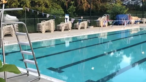An empty swimming pool Video stock 134364552