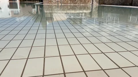 Empty swimming pool in hotel in Cyprus Video stock 331868870