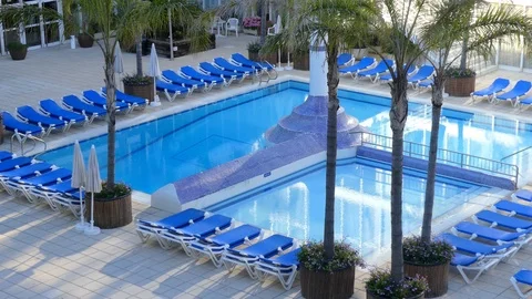Empty Swimming Pool In Hotel Stock Footage 94907931