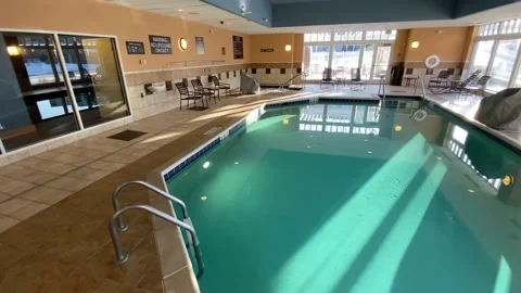 Empty Swimming Pool - Hotel - Interior Stock Footage 170390674