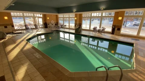 Empty Swimming Pool - Hotel - Interior Stock Footage 170390754