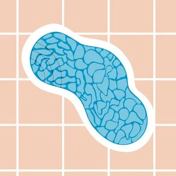 Empty swimming pool, top view. Vector illustration Stock Illustration