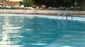 Empty swimmingpool at evening HD Footage