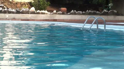 Empty swimmingpool at evening Video stock 20485693