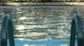 Empty swimmingpool at evening HD Footage
