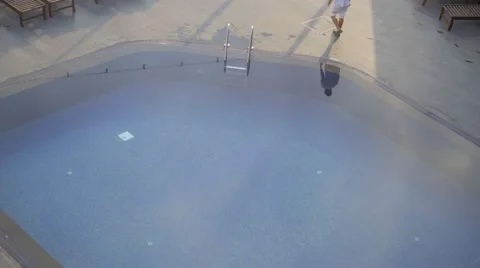 Empty swimmingpool at evening Stock Footage 64895386