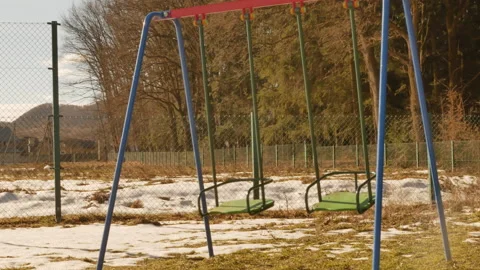 Empty swing. coronavirus quarantine Stock Footage 149738501