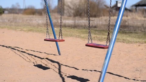Empty swing in desolate area Stock Footage 88494265