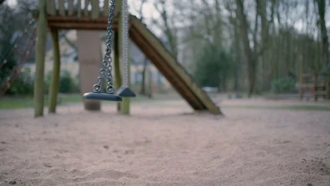 Empty swing during state of emergency by the reason of covid-19 Stock Footage 126779632