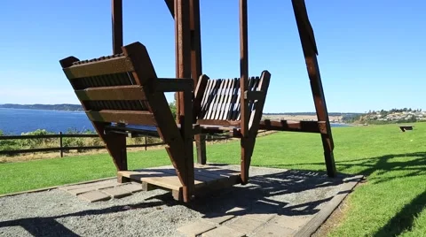 Empty swing on hot sunny day Stock Footage 52456788