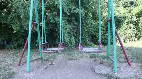 Empty swing in park Stock Footage 52956788