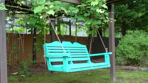 Empty Swing Rocking Stock Footage 76944865