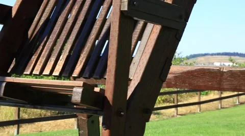 Empty swing,  rural summer day, closeup Stock Footage 52456793
