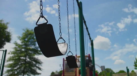 Empty Swing Set CU Stock Footage 40541041