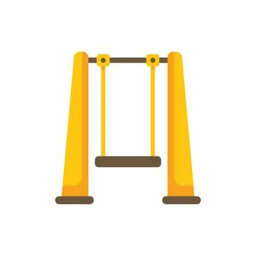 Empty swing set in playground waiting for children to play Stock Illustration