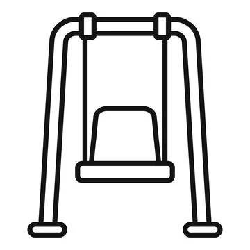 Empty swing set waiting for children in playground Stock Illustration