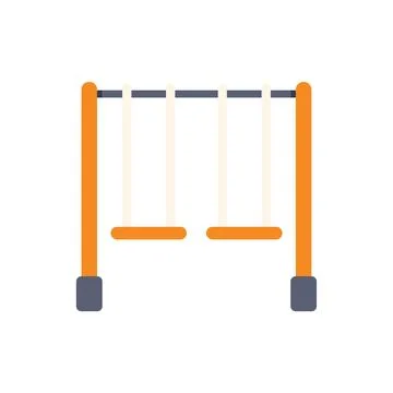 Empty swing set on white background awaits playtime fun Stock Illustration