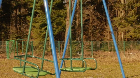 Empty swing side view Stock Footage 149871061
