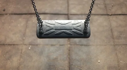 Empty swing swaying Stock Footage 8895571