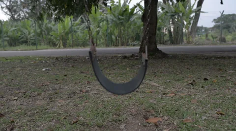 Empty swing swaying 库存影片 30462760