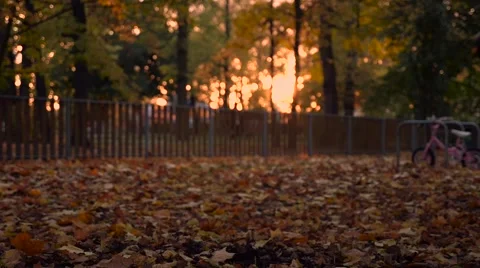Empty swing swinging in slow motion during sun set 1080p Stock Footage 56650817