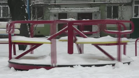 Empty swing winter Stock Footage 18684848