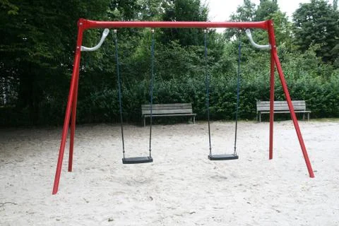 Empty swings Stock Photos