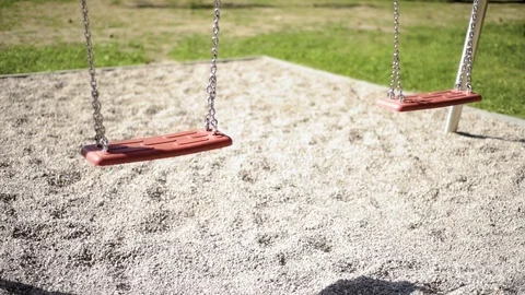 Empty swings at playground Stock Footage 90303515