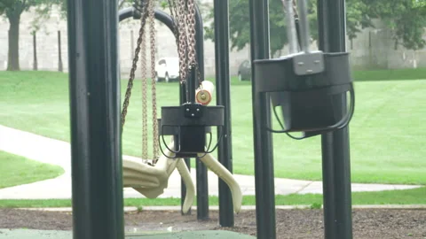 Empty Swings Playground Video stock 161400027