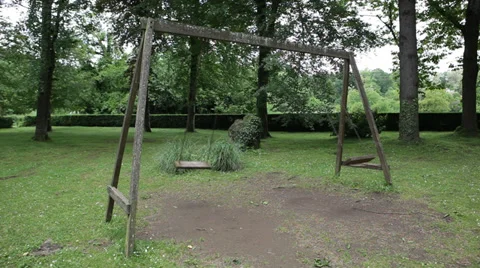Empty swings swaying Video stock 32161562