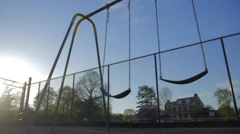Empty Swingset Wide Stock Footage 23169798