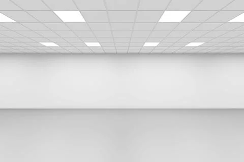 Empty symmetrical interior background, 3d render Illustrazione stock