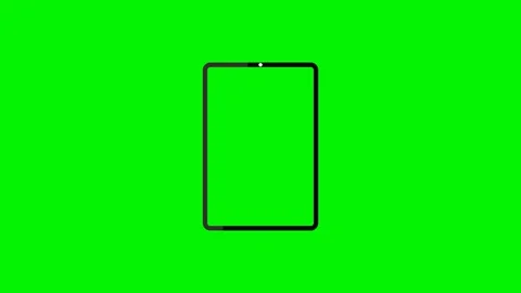Empty Tab or tablet mockup green screen animation footage in vertical in 4k Stock Footage 248261272