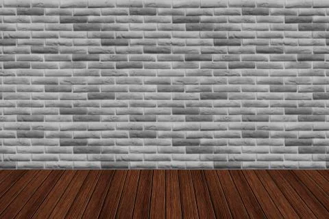 Empty table and brick wall in background. Great for product display. Stock Photos