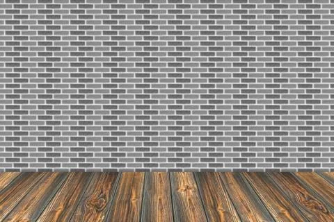 Empty table and brick wall in background. Great for product display. 스톡 사진