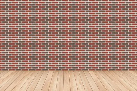 Empty table and brick wall in background. Great for product display. Stock Photos