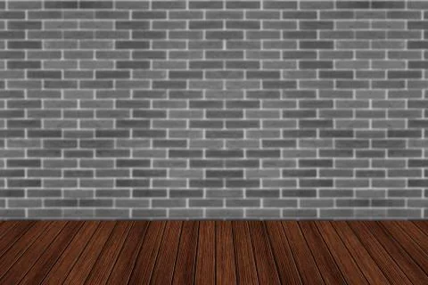 Empty table and brick wall in background. Great for product display. Stock Photos