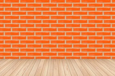 Empty table and brick wall in background. Great for product display. Stock Photos