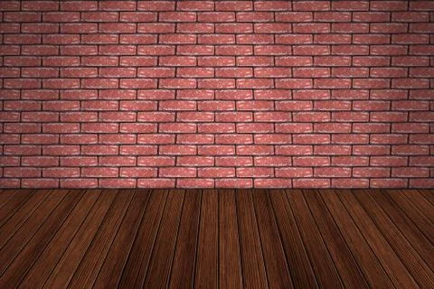 Empty table and brick wall in background. Great for product display. Stock-Fotos