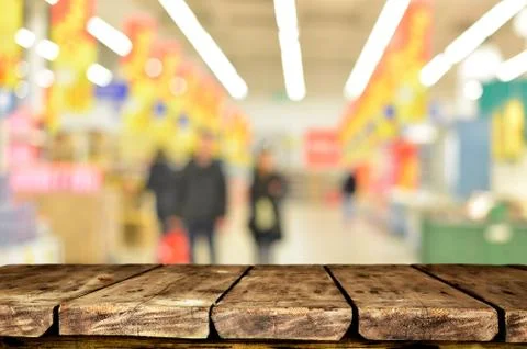 Empty table background Stock Photos