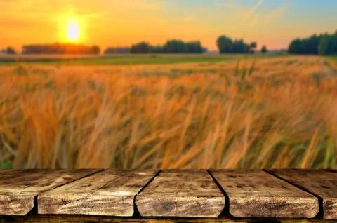 Empty table background Stock Photos