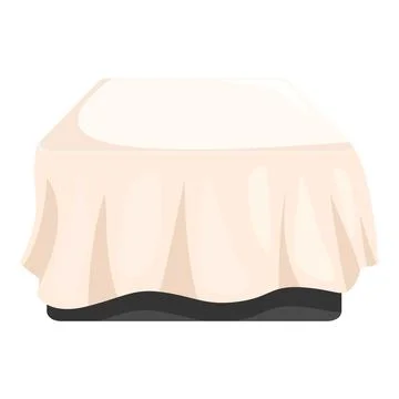 Empty table with beige tablecloth covering on white background Stock Illustration