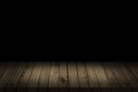 Empty table in dark shadow. 3D illustration. Empty table in dark shadow. 3... Stock Photos