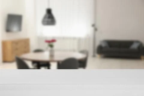 Empty table in dining room. Space for design Foto stock