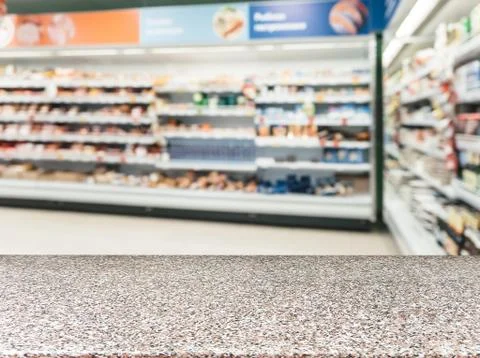 Empty table in front of blurred background Stockfoto's