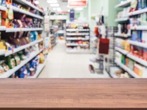 Empty table in front of blurred background Stock Photos