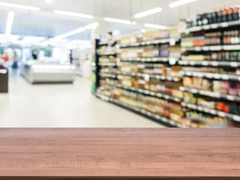 Empty table in front of blurred background Stock Photos