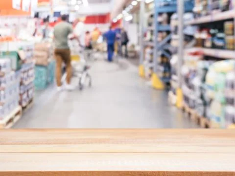 Empty table in front of blurred background 스톡 사진